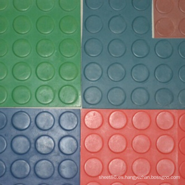 Hoja de piso de goma antideslizante en diferentes colores